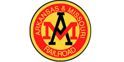 Arkansas & Missouri Railroad circular logo.
