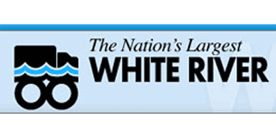 Graphic of White River with blue waves